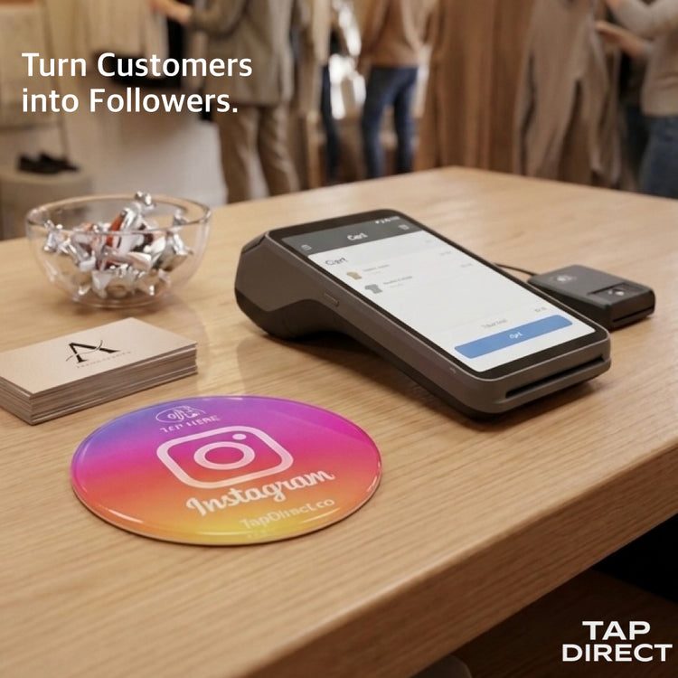 NFC Instagram Follow Plate for
Businesses - Social Media Tap Sign - Epoxy Finish